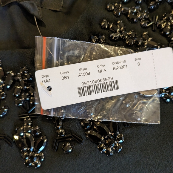 NWT Sz 8 J. Crew Black Embellished long-sleeve shift dress Albie AT599 - Picture 3 of 3